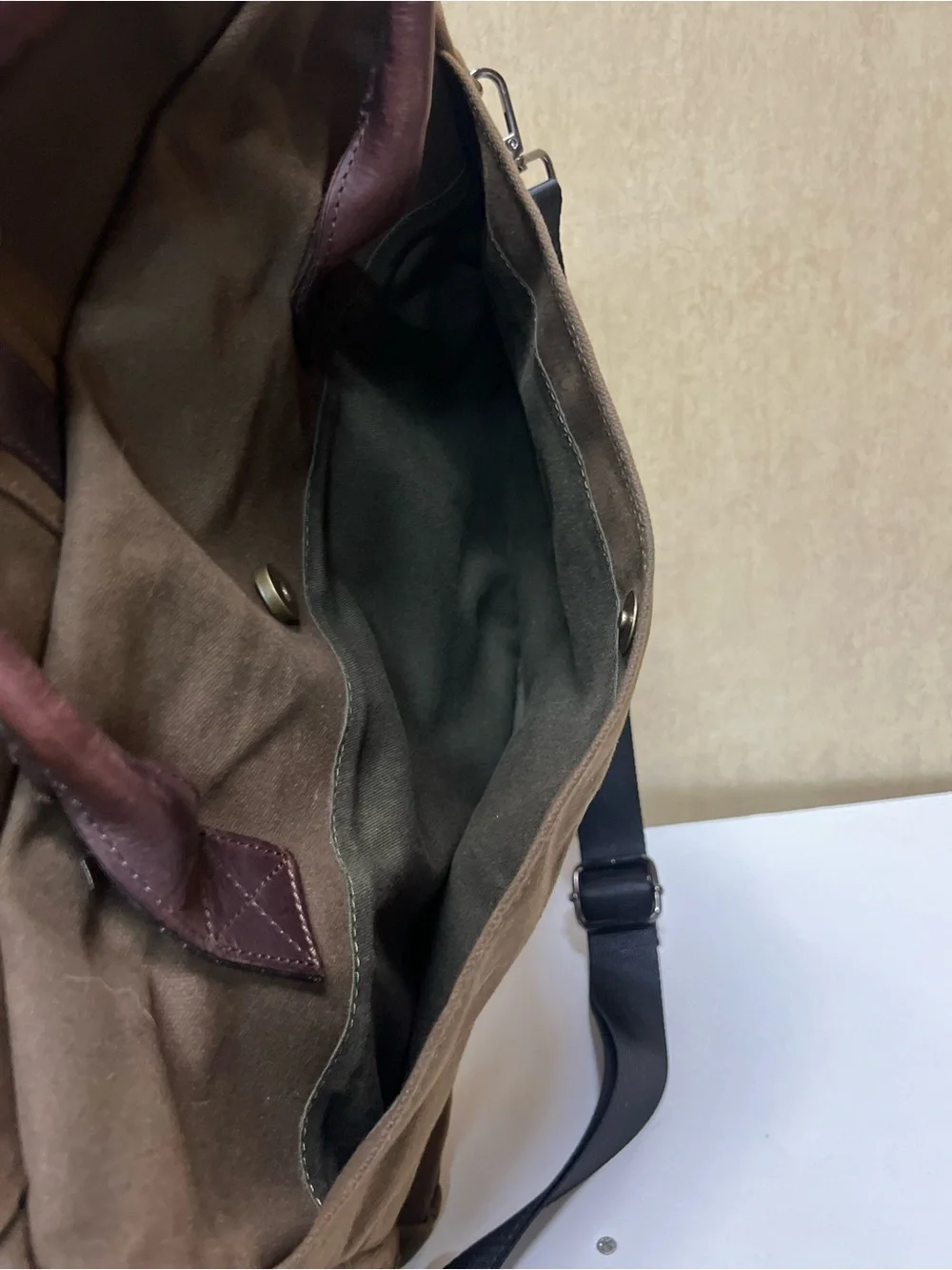 Vintage Racing Green British brown Briefcase messenger bag